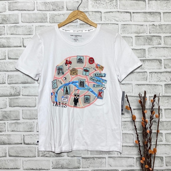 Karl Lagerfeld Tops - NWT Karl Lagerfeld Paris Graphic Tee Sz Small